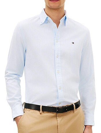 Camisa tommy hilfiger flex dobby para homem