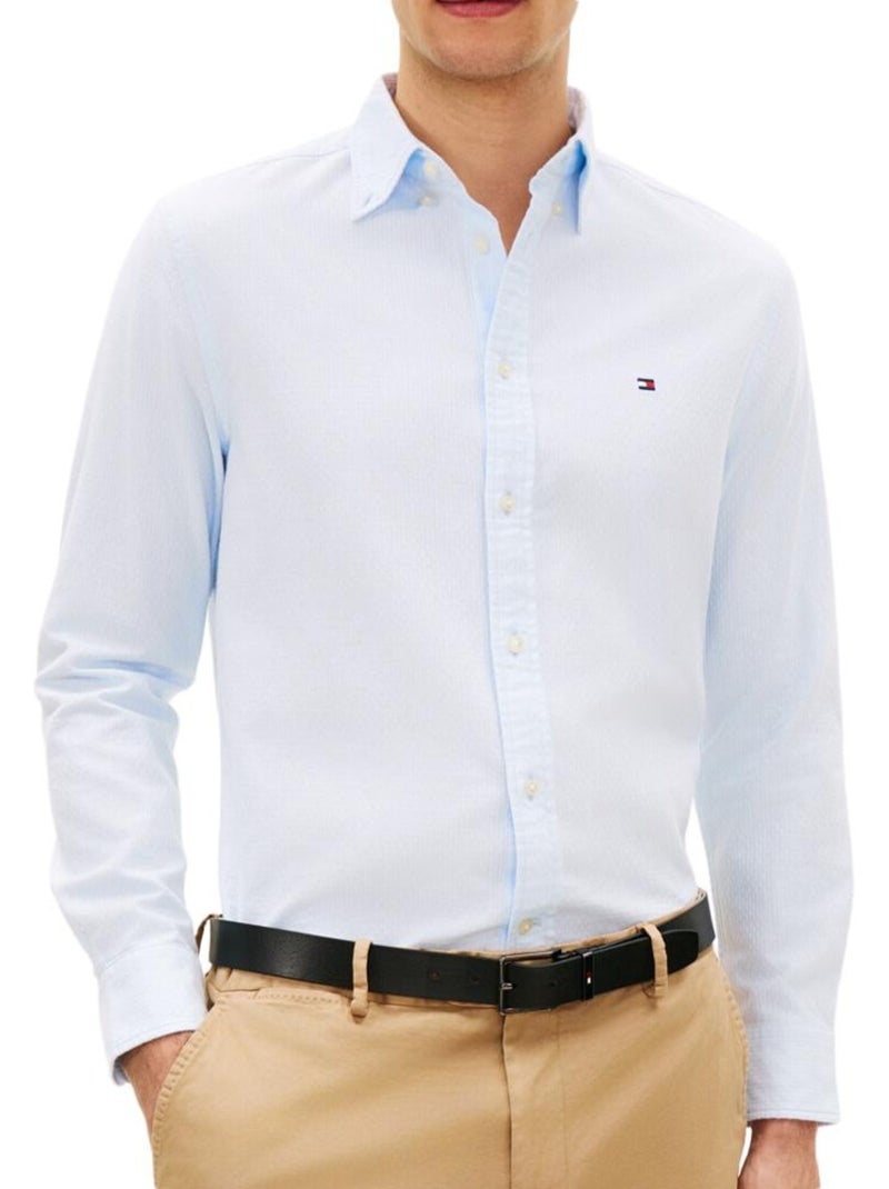 Camisa tommy hilfiger flex dobby azul claro para homem Azul - Kiabi