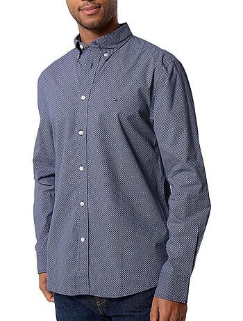 Camisa Azul Claro Masculina Tommy Hilfiger Flex Poplin
