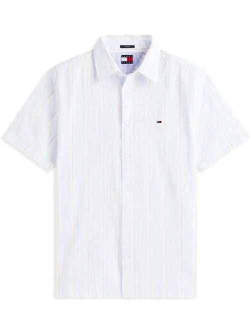 Camisa tommy hilfiger tjm regular fit azul claro/bege para homem - Kiabi