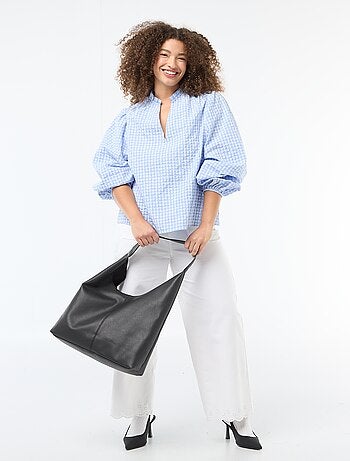 Camisa vichy com padrão de corações