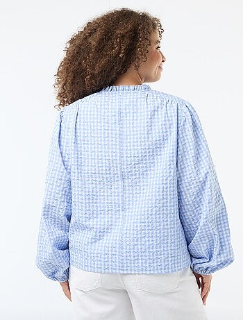 Camisa vichy com padrão de corações