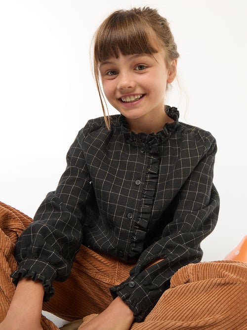 Camisa vitoriana aos quadrados - Kiabi