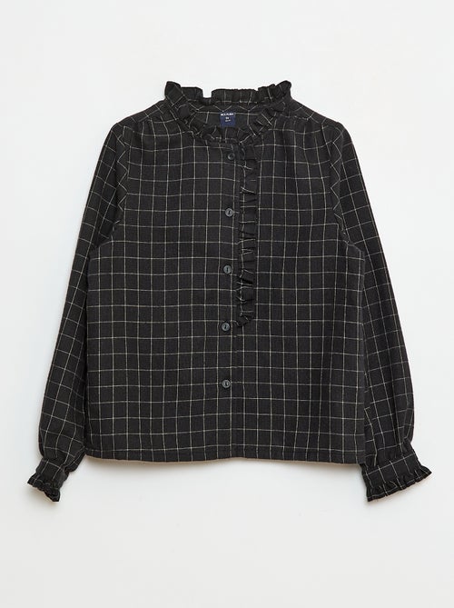 Camisa vitoriana aos quadrados - Kiabi