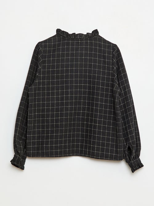 Camisa vitoriana aos quadrados - Kiabi