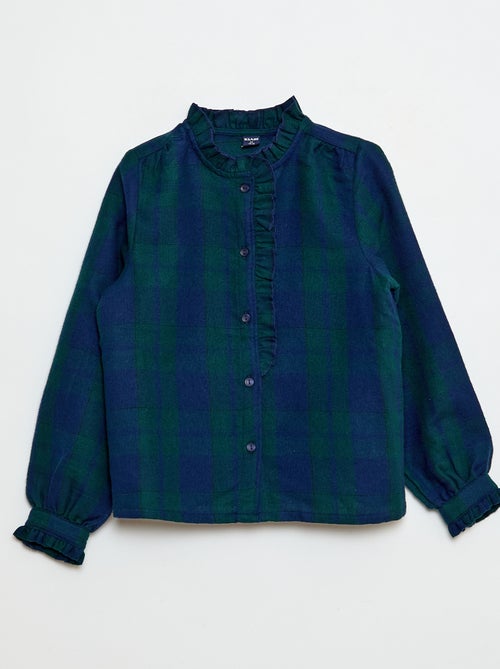 Camisa vitoriana aos quadrados - Kiabi