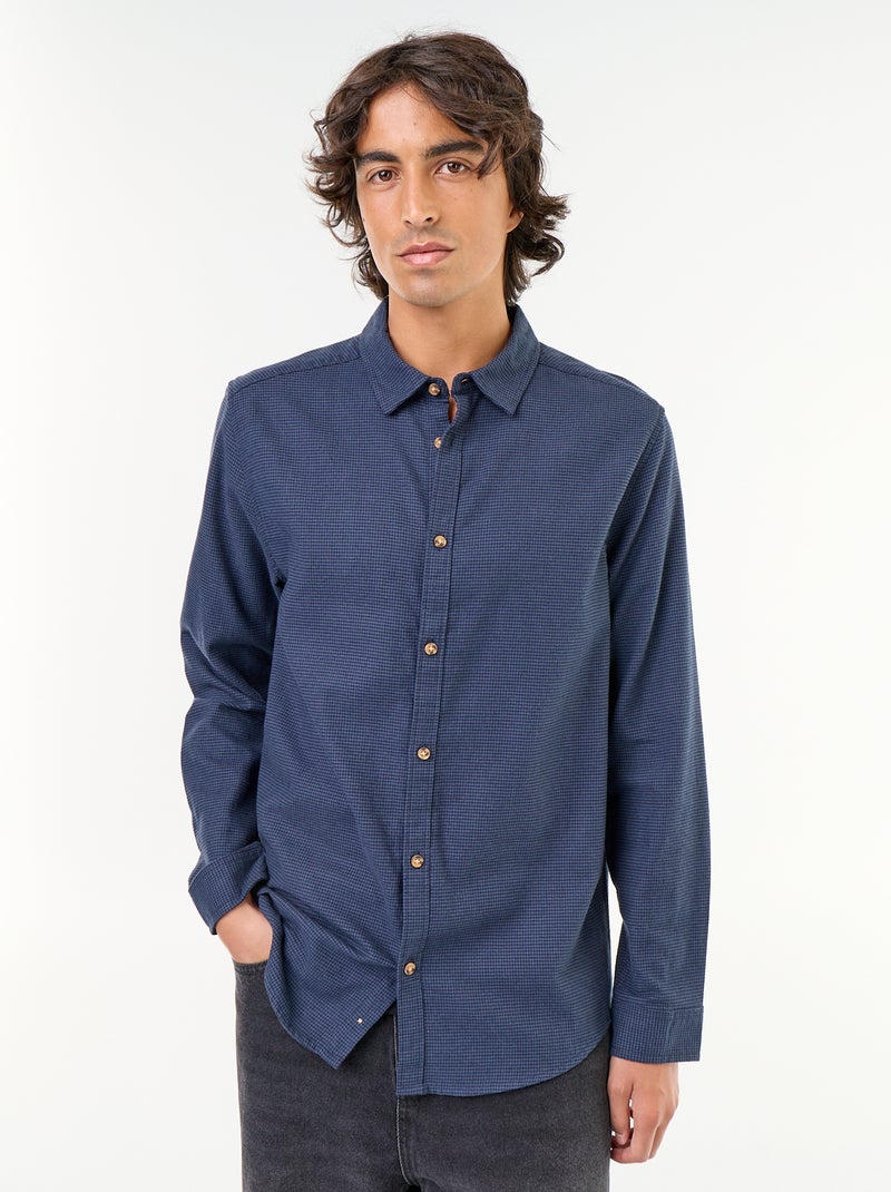 Camisa xadrez Azul - Kiabi