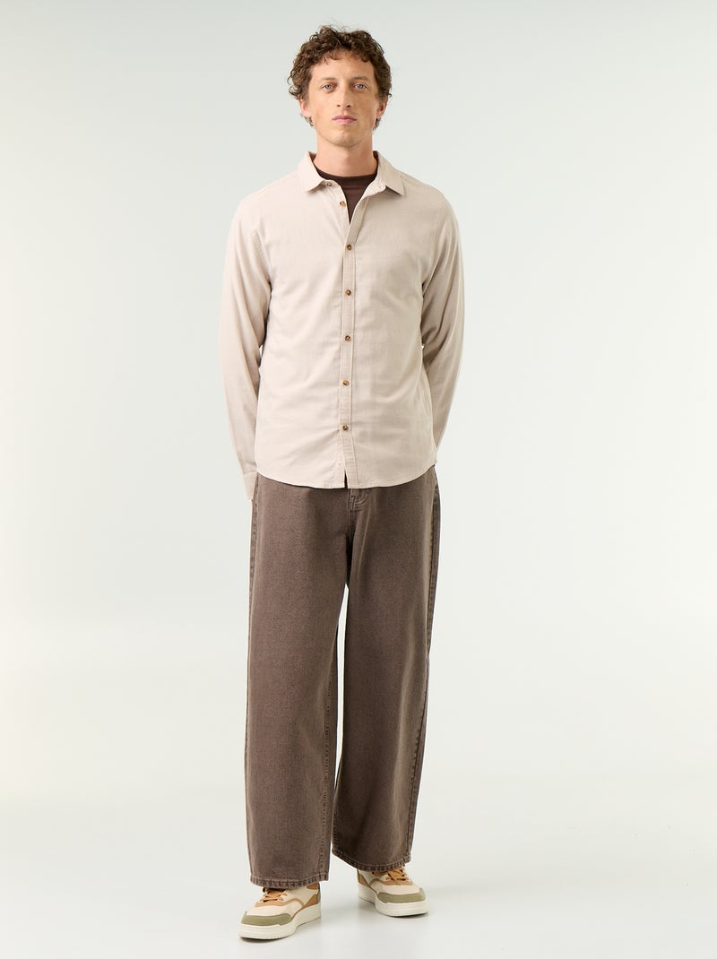 Camisa xadrez Bege - Kiabi