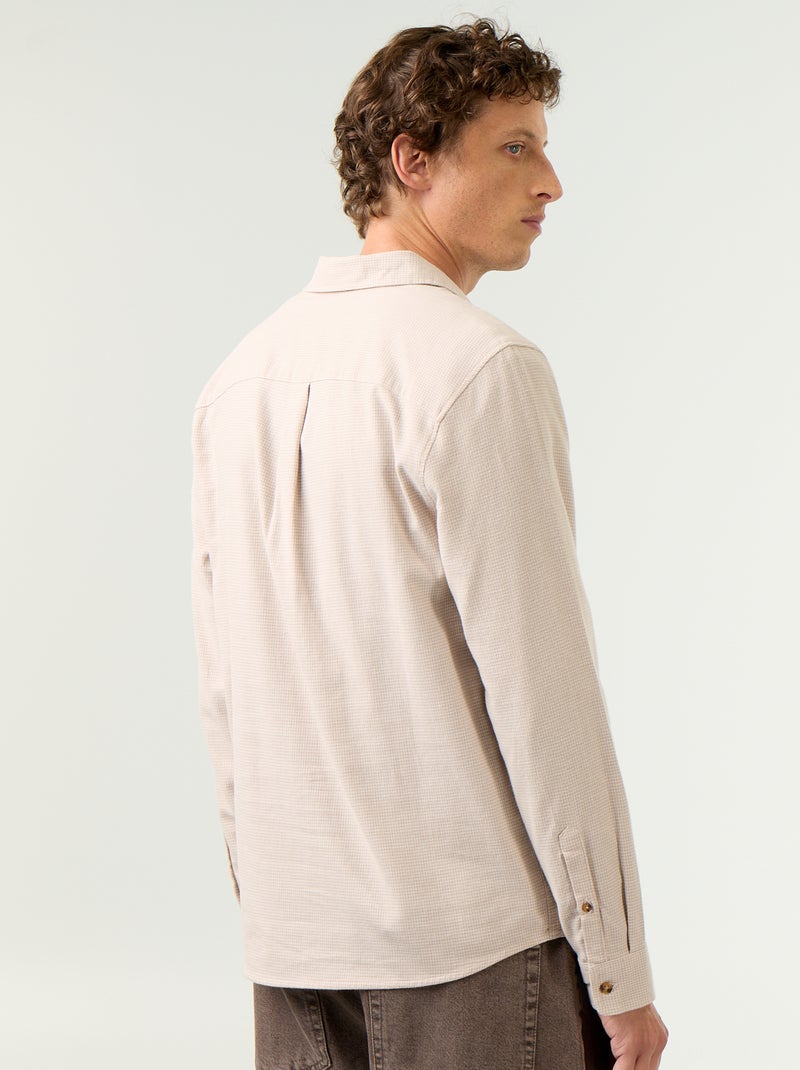 Camisa xadrez Bege - Kiabi