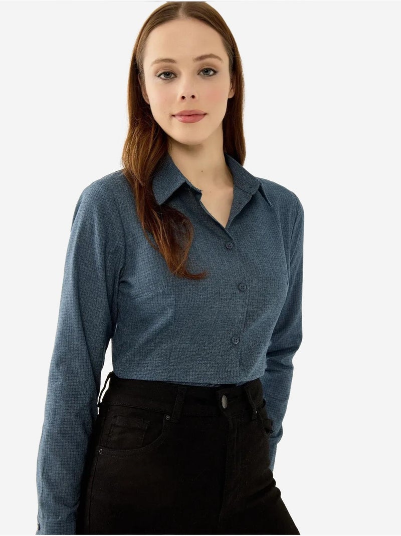Camisa xadrez com botões slim fit hiccup Azul - Kiabi