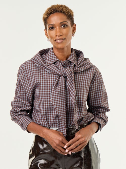 Camisa xadrez com lenço - Kiabi Camisa xadrez com lenço - Kiabi