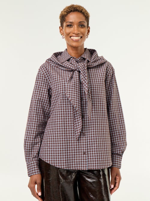 Camisa xadrez com lenço - Kiabi Camisa xadrez com lenço - Kiabi