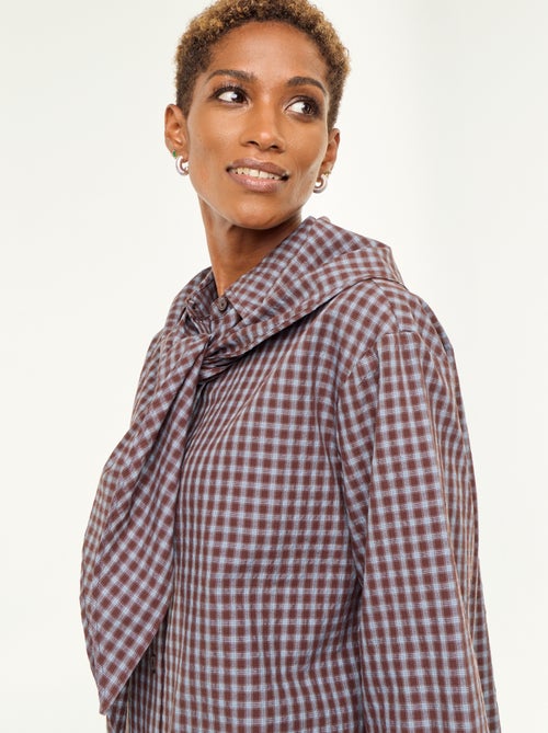Camisa xadrez com lenço - Kiabi Camisa xadrez com lenço - Kiabi