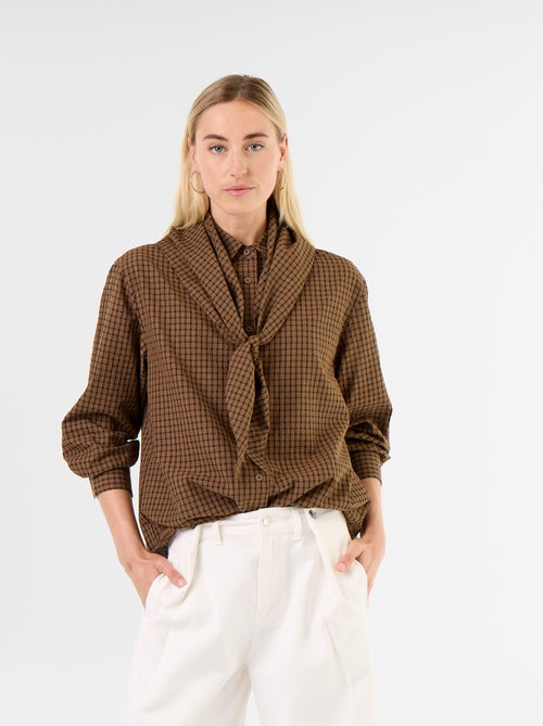 Camisa xadrez com lenço - Kiabi Camisa xadrez com lenço - Kiabi