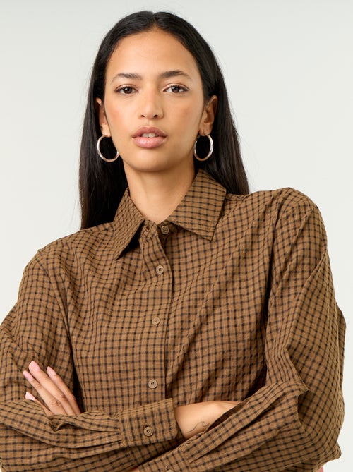 Camisa xadrez com lenço - Kiabi Camisa xadrez com lenço - Kiabi