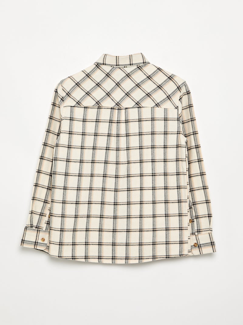 Camisa xadrez de flanela Cinza - Kiabi