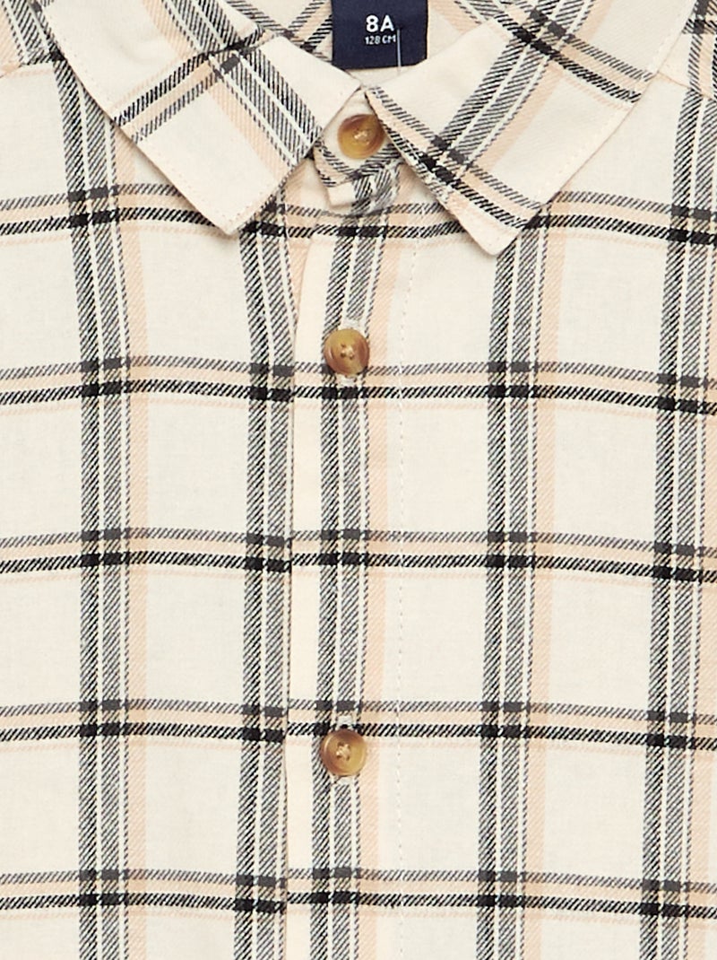Camisa xadrez de flanela Cinza - Kiabi