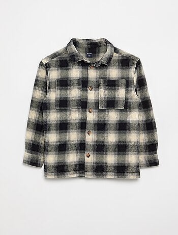 Camisa xadrez de flanela com capuz