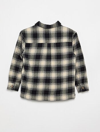 Camisa xadrez de flanela com capuz