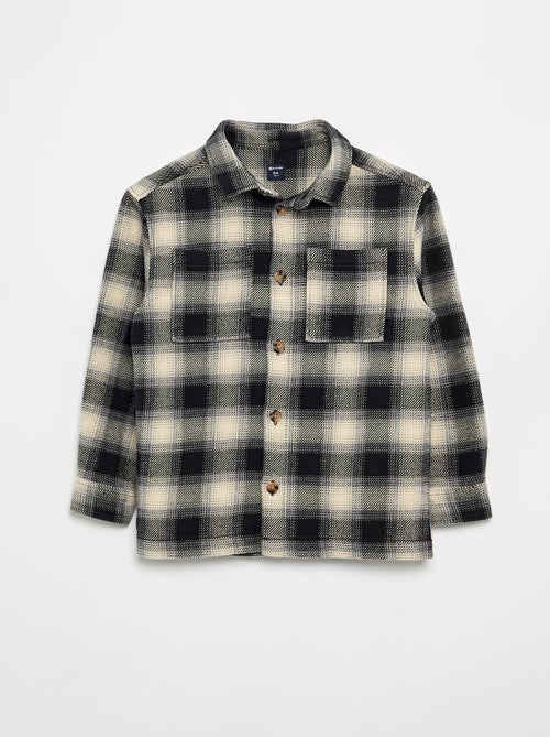 Camisa xadrez de flanela com capuz - Kiabi