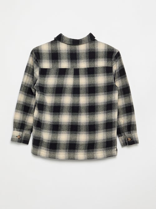 Camisa xadrez de flanela com capuz - Kiabi
