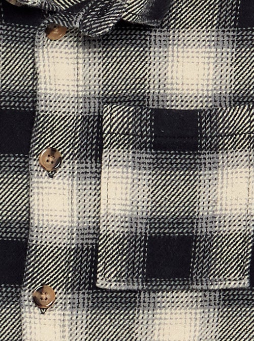 Camisa xadrez de flanela com capuz - Kiabi