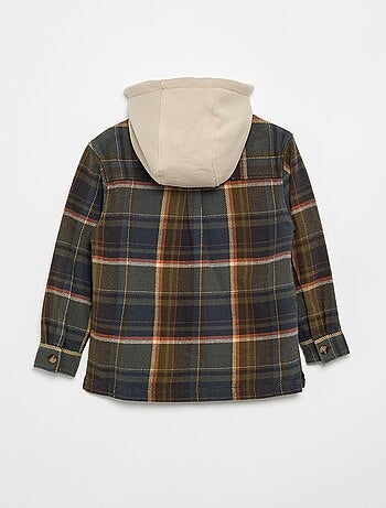 Camisa xadrez de flanela com capuz