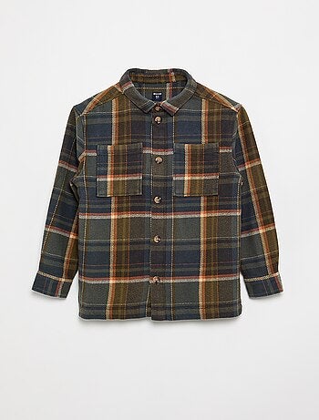 Camisa xadrez de flanela com capuz