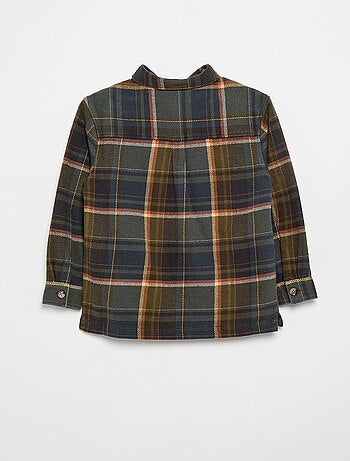 Camisa xadrez de flanela com capuz