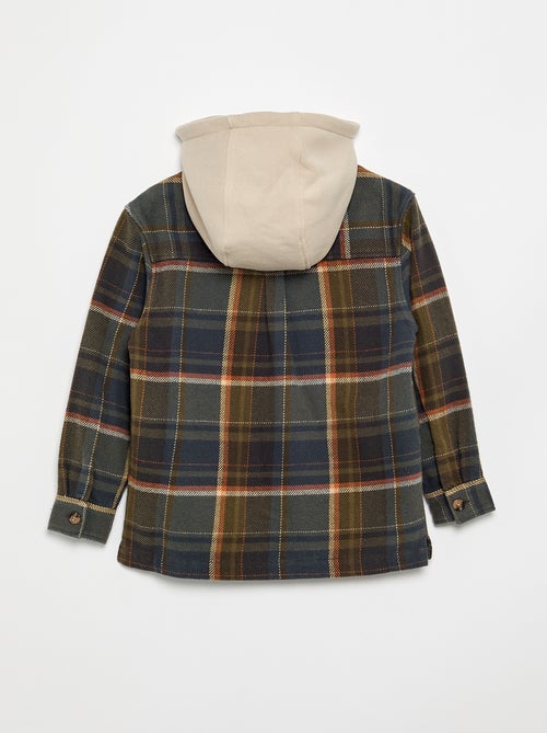 Camisa xadrez de flanela com capuz - Kiabi