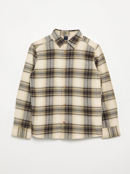 Camisa xadrez de flanela - Kiabi