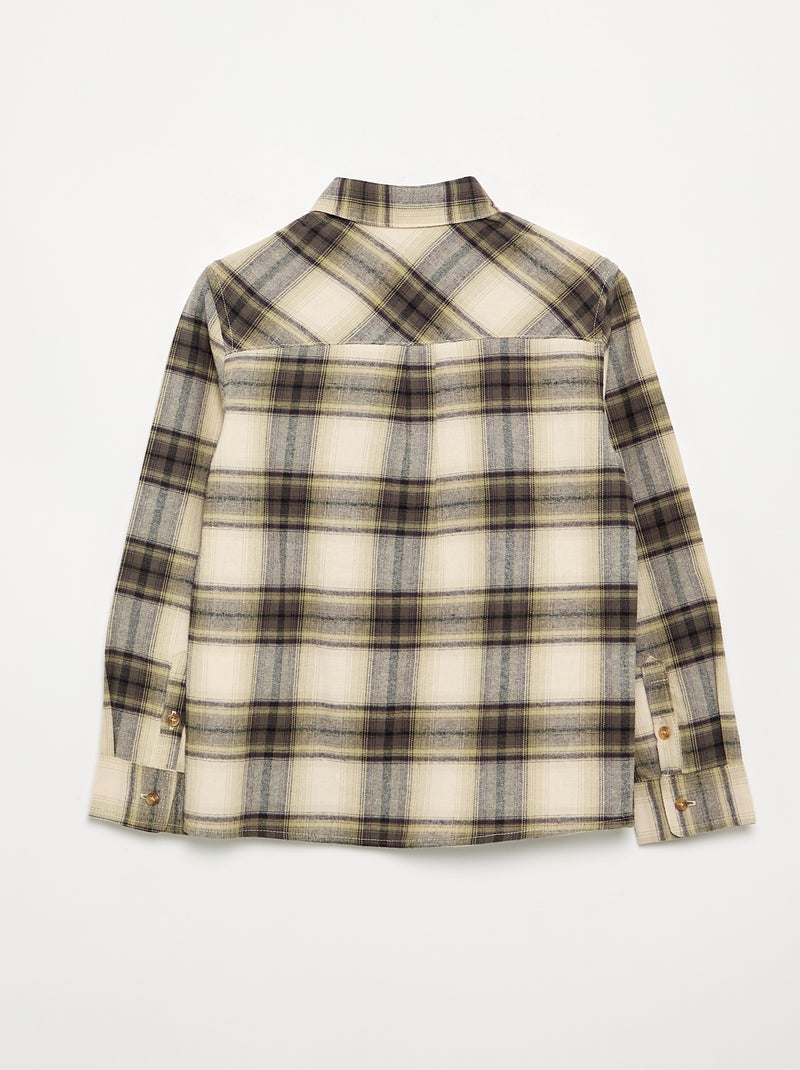 Camisa xadrez de flanela Verde - Kiabi