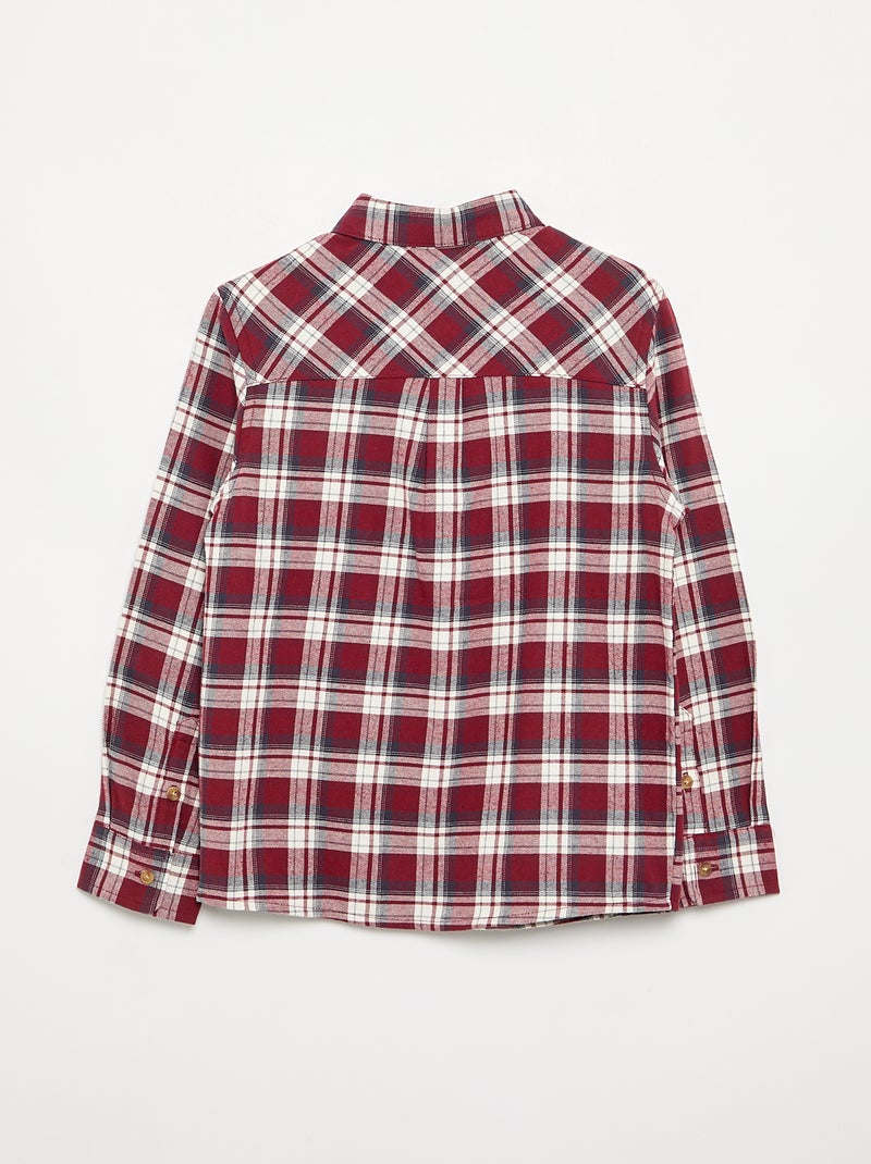 Camisa xadrez de flanela Vermelho - Kiabi