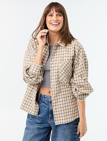 Camisa xadrez de manga comprida