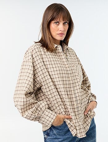 Camisa xadrez de manga comprida