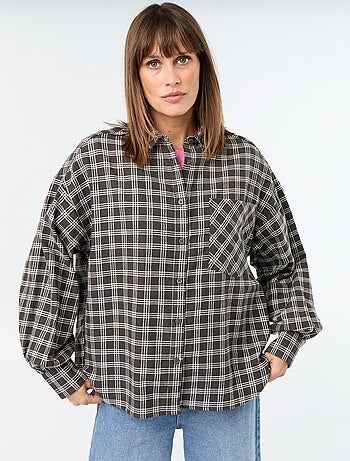 Camisa xadrez de manga comprida