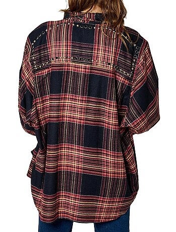 Camisa Xadrez Kaporal STORM para Mulher - Azul-Marinho/Rosa