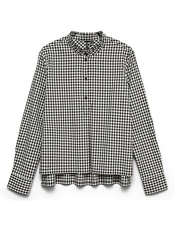 Camisa Xadrez Preto e Branco para Mulher Vero Moda Sicely