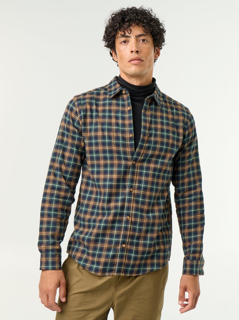 Camisa xadrez Verde - Kiabi