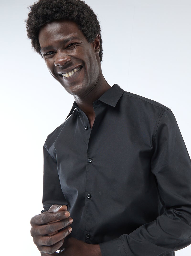 Camisas a direito Preto - Kiabi