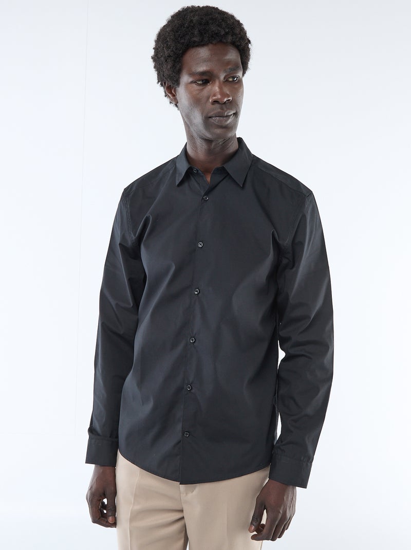 Camisas a direito Preto - Kiabi