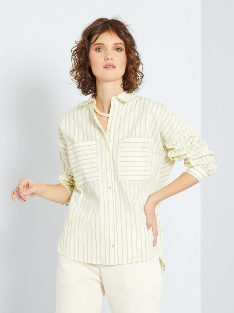 Camisas às riscas AMARELO - Kiabi