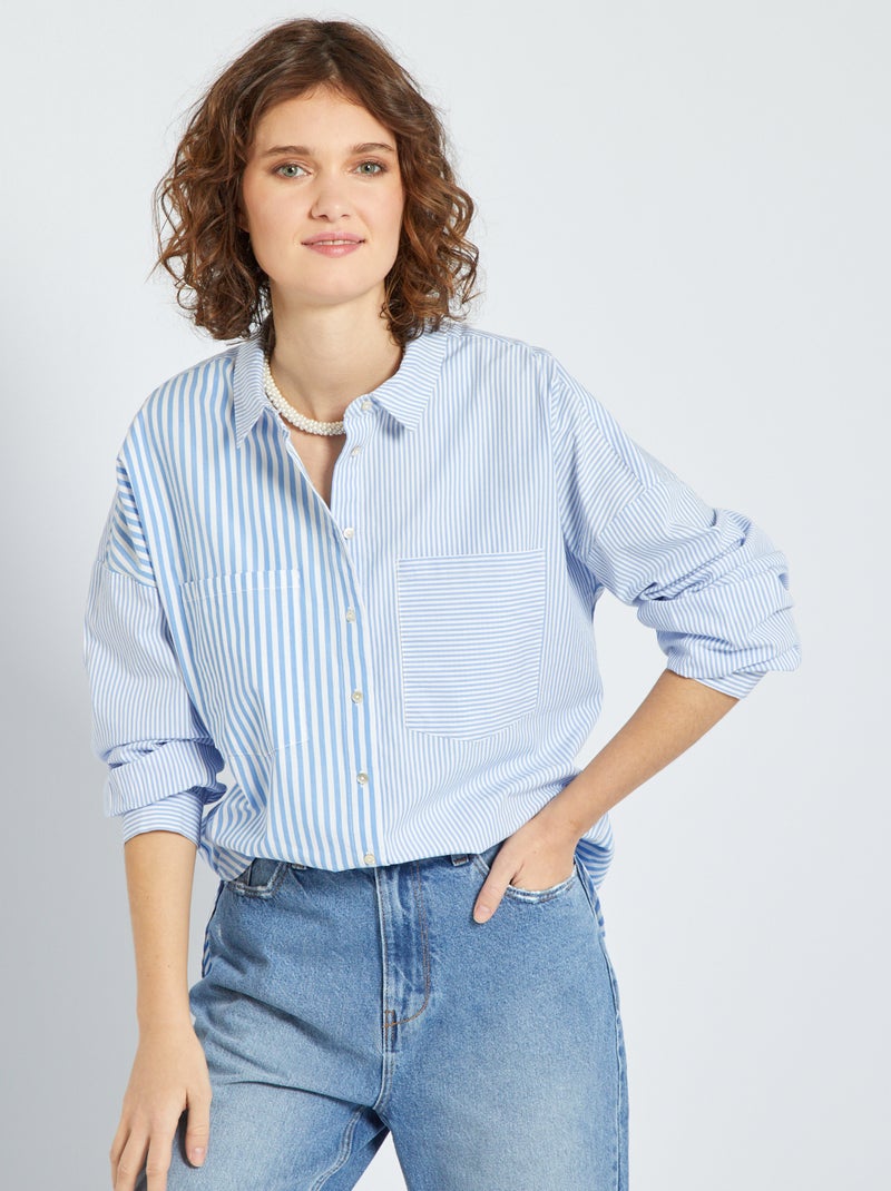 Camisas às riscas AZUL - Kiabi