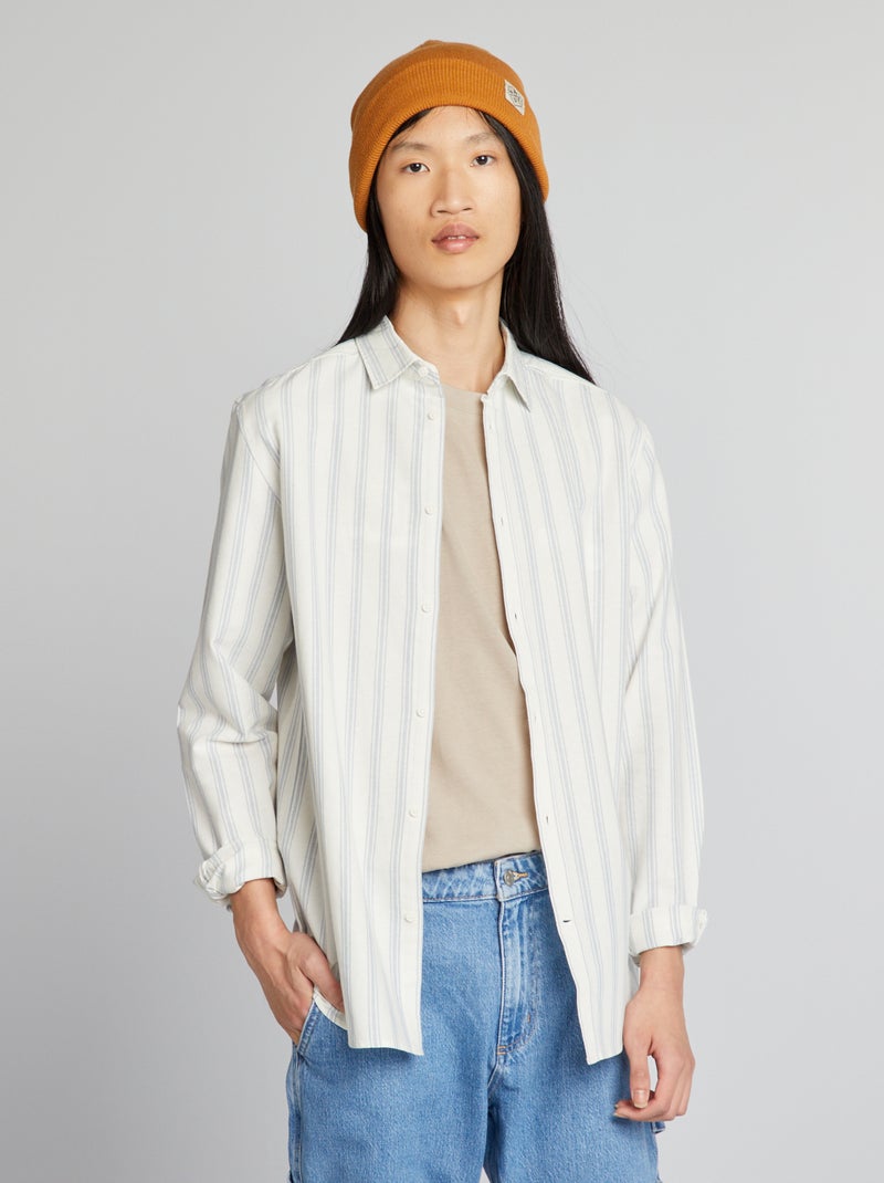 Camisas às riscas BRANCO - Kiabi