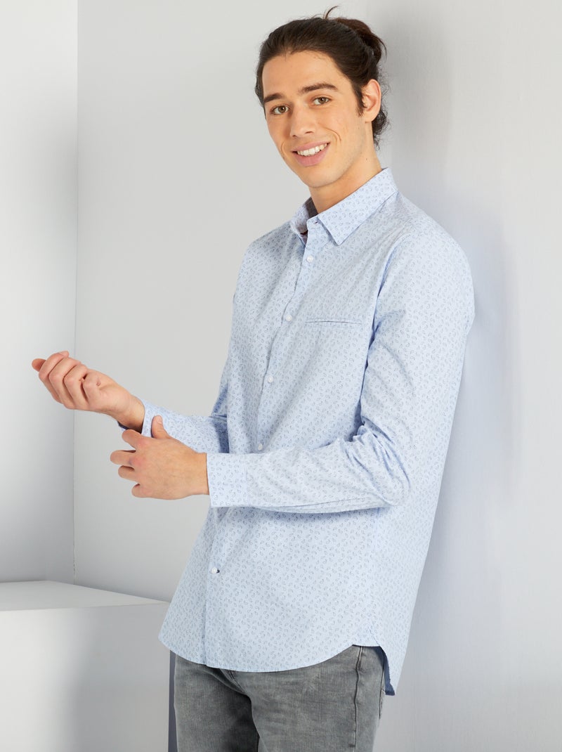 Camisas slim fit com motivos AZUL - Kiabi