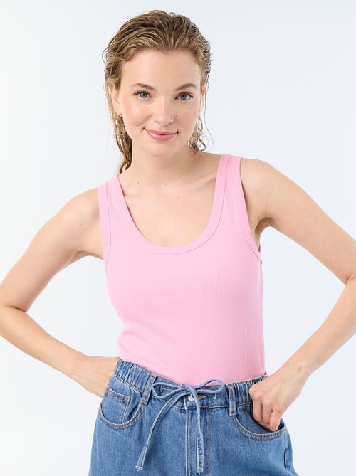 Camiseiro básico canelado - Kiabi Camiseiro básico canelado - Kiabi