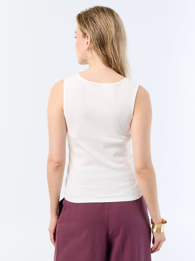 Camiseiro sem mangas Branco - Kiabi