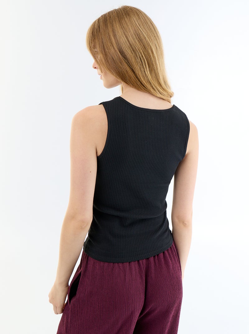 Camiseiro sem mangas Preto - Kiabi
