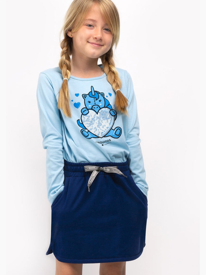 Camiseta conguitos Azul-real - Kiabi