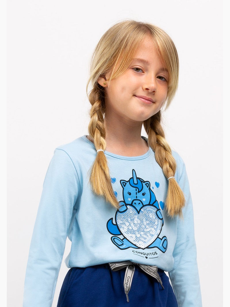 Camiseta conguitos Azul-real - Kiabi